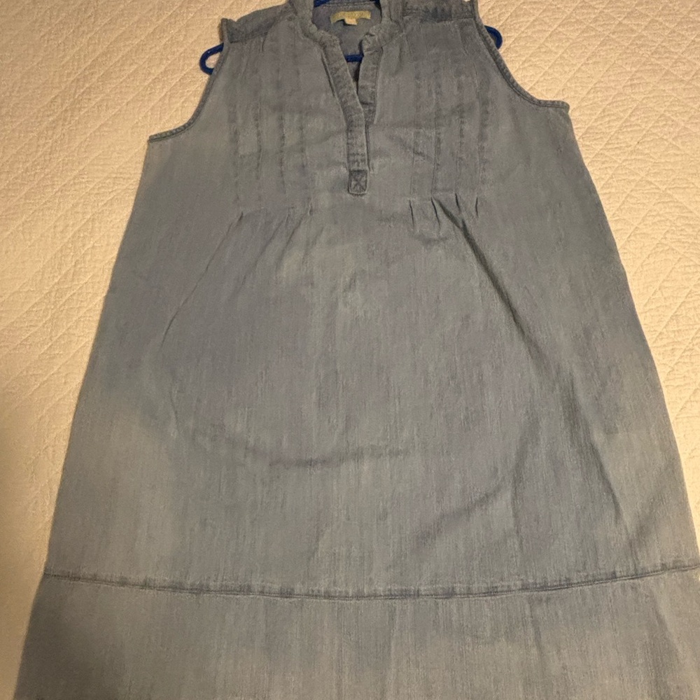 Light Blue Sleeveless Denim Dress
